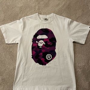 Bape t shirt white/purple size large brand new without tags